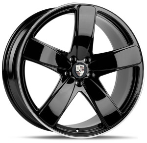 Фото диска PORSCHE 1486/871 9x21 5/112 ET26 DIA 66.6 Black Machined Lip