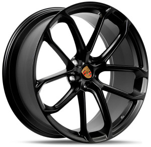 Фото диска PORSCHE C876 9.5x22 5/130 ET32 DIA 71.6 Satin black