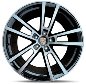 Фото диска PORSCHE FP877 10x22 5/130 ET48 DIA 71.6 Black Machined Face