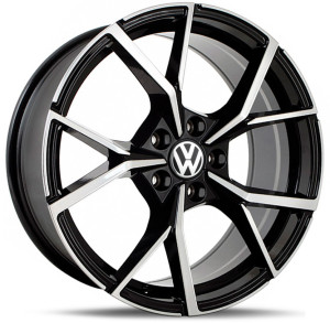 Фото диска VOLKSWAGEN VW 861 8x19 5/112 ET45 DIA 57.1 Black Machined Face
