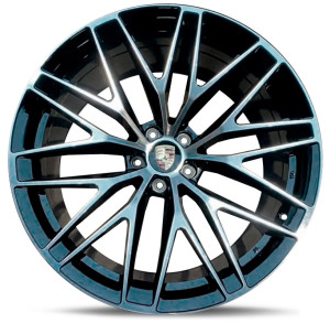 Фото диска PORSCHE FP257 9.5x21 5/130 ET46 DIA 71.6 Black Machined Face