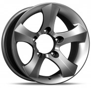 Фото диска КиК Айсберг 8x16 5/139.7 ET-10 DIA 110.1 Дарк платинум